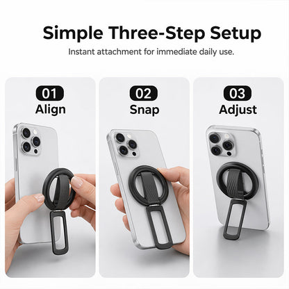 📱 Magnetic Phone Ring Holder with Finger Strap– Strong Hold, Soft Comfort & Hands-Free Freedom ✨