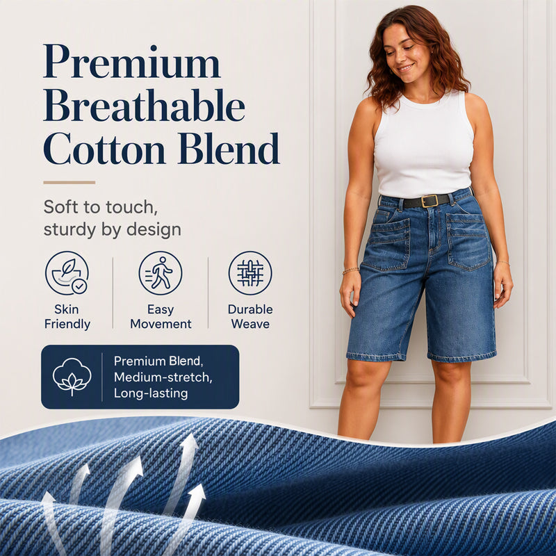Women's Classic Straight-Leg Denim Crop Pants