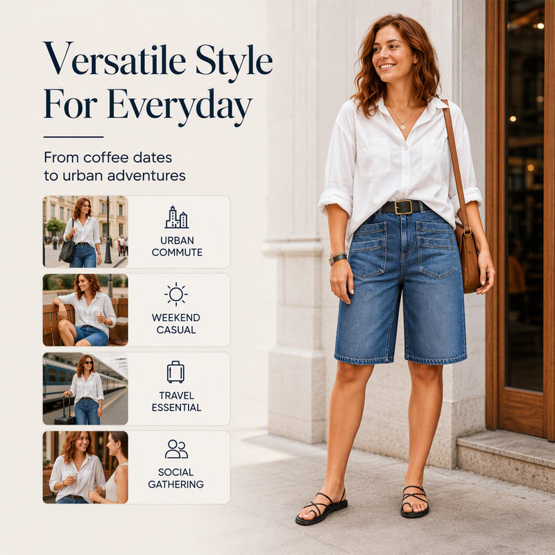 Women's Classic Straight-Leg Denim Crop Pants