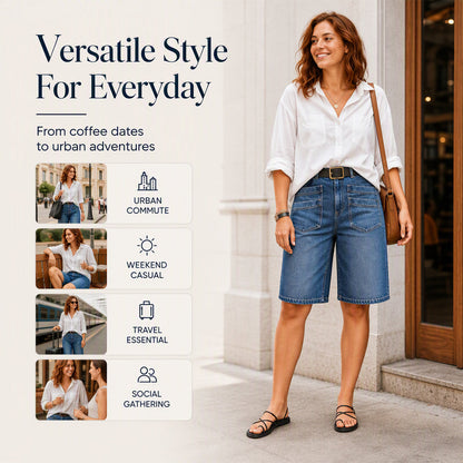 Women's Classic Straight-Leg Denim Crop Pants