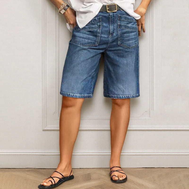 Women's Classic Straight-Leg Denim Crop Pants