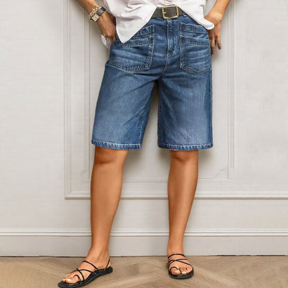 Women's Classic Straight-Leg Denim Crop Pants