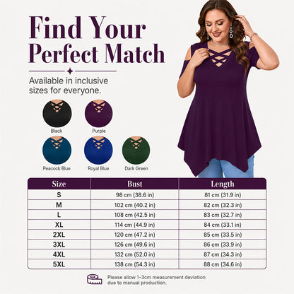 Women's Cold-Shoulder Criss Cross Top