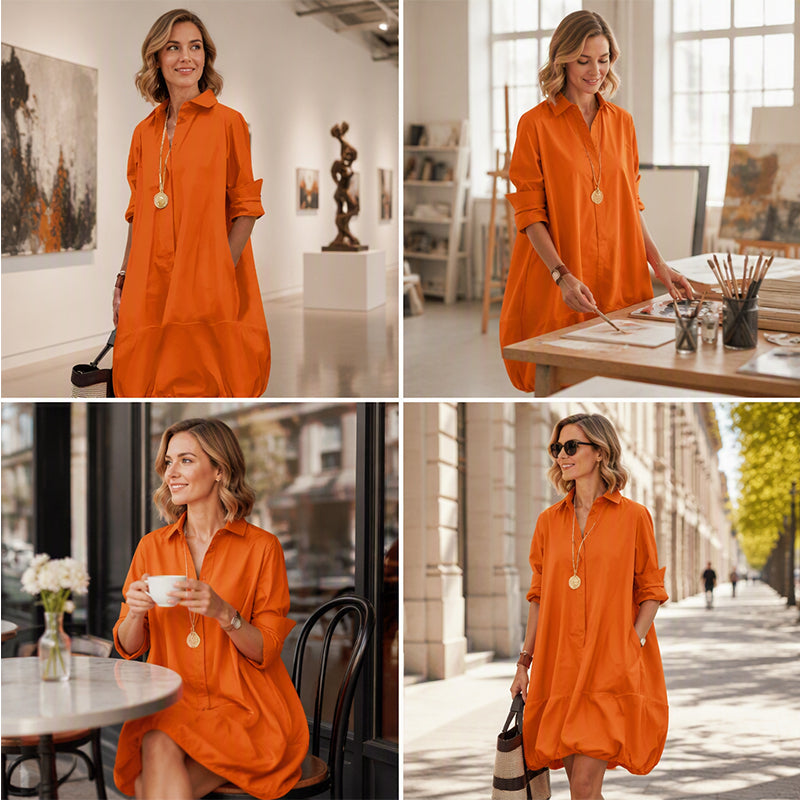 Women's Casual Button Down Shirt Dress