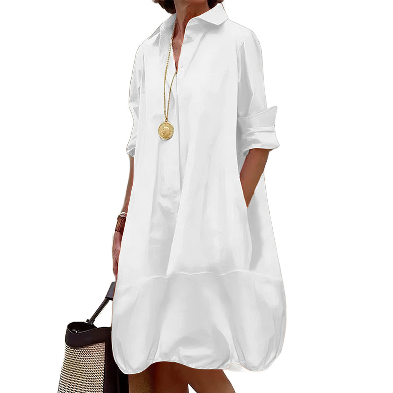 Women's Casual Button Down Shirt Dress