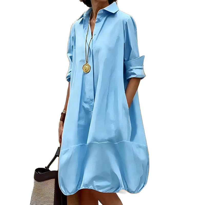 Women's Casual Button Down Shirt Dress