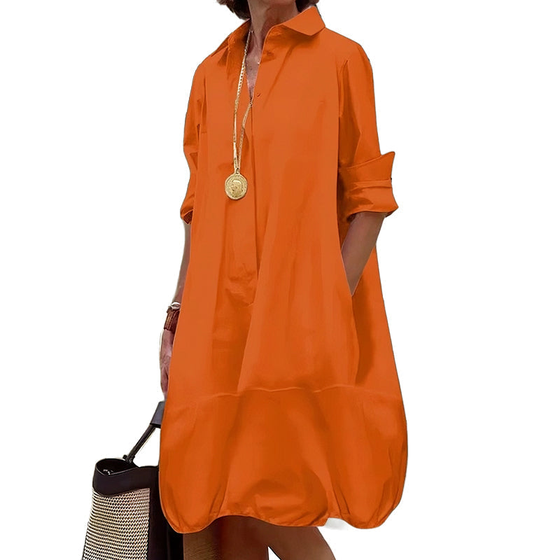 Women's Casual Button Down Shirt Dress