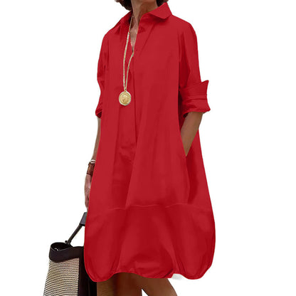 Women's Casual Button Down Shirt Dress