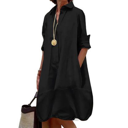 Women's Casual Button Down Shirt Dress