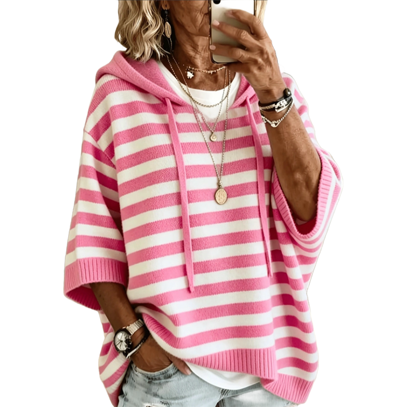 ⌛Limited-Time Offer-Women's Casual Striped Hooded Pullover Top