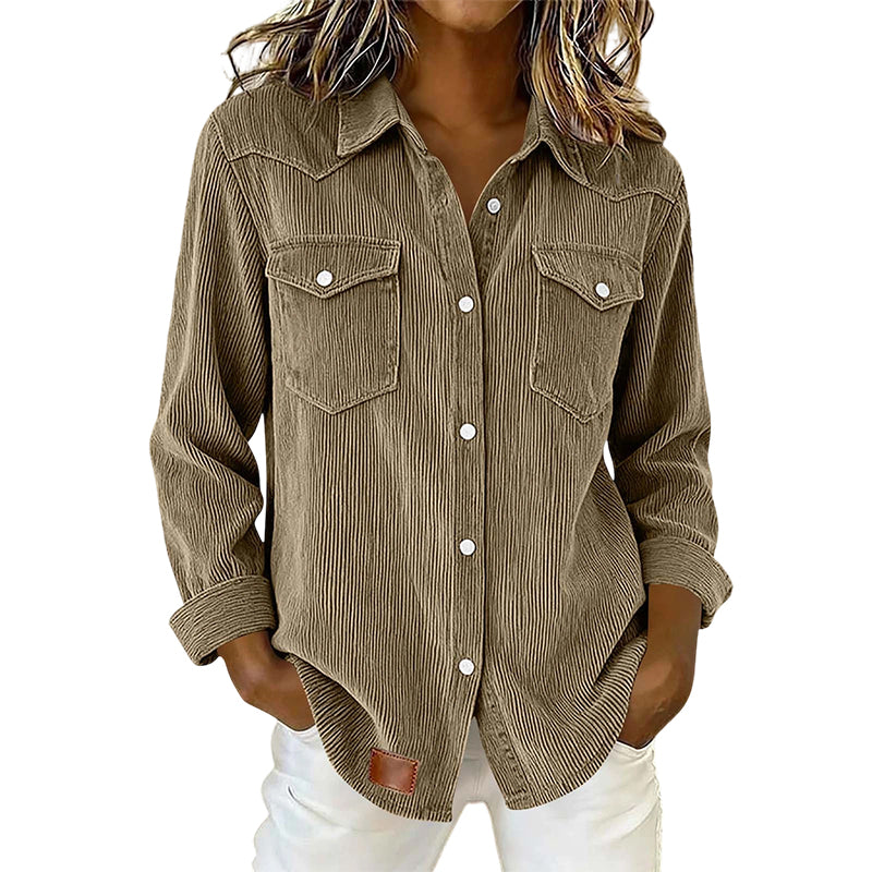 Bestseller🏆 Flap-Pocket Button-Front Top – Soft Ribbed Knit & Timeless Design for Everyday Comfort