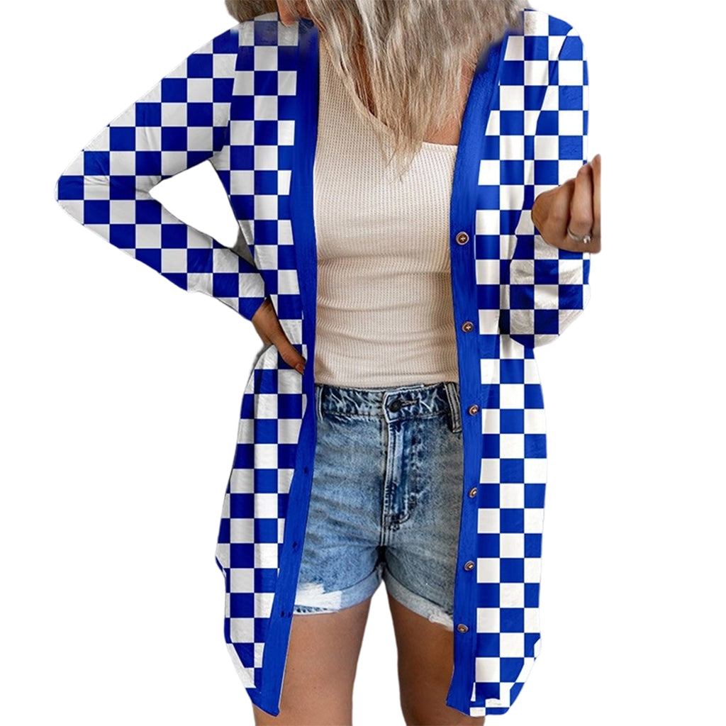 ⌛Limited-Time Offer-Women's Long Sleeve Plaid Knit Cardigan