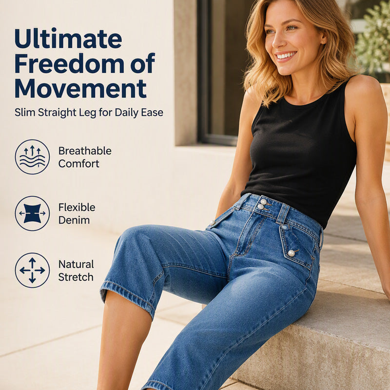 ⌛Limited-Time Offer-Women's High Waisted Knee Length Jean Shorts