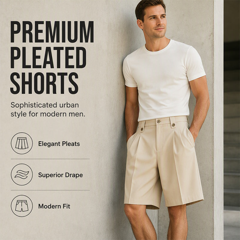 Men's Casual Wide Leg Suit Shorts