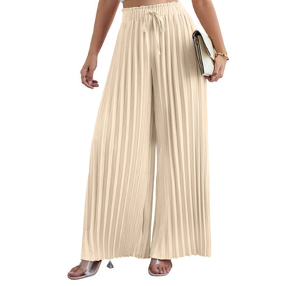 Best Seller🔥 👖 Pleated wide-leg pants with an adjustable drawstring – soft drape and wrinkle-free elegance