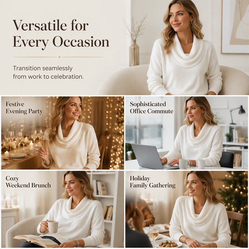 Elegant Drape Knit Sweater