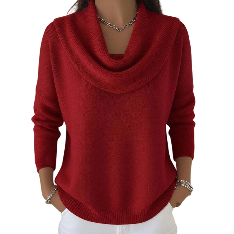 Elegant Drape Knit Sweater