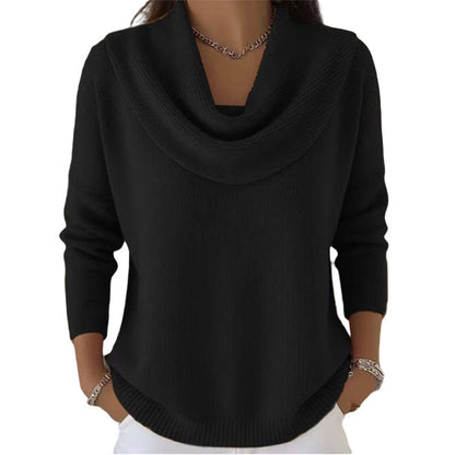 Elegant Drape Knit Sweater