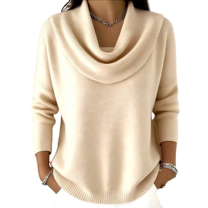 Elegant Drape Knit Sweater