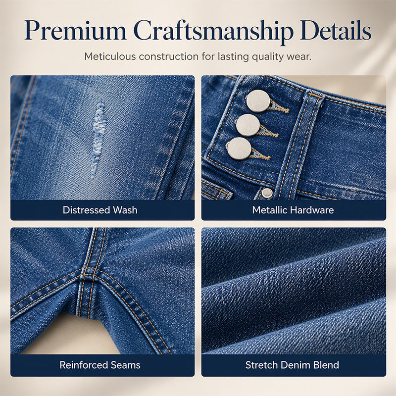 ⌛Limited-Time Offer-Women’s High Waisted Slim Fit Cropped Jeans