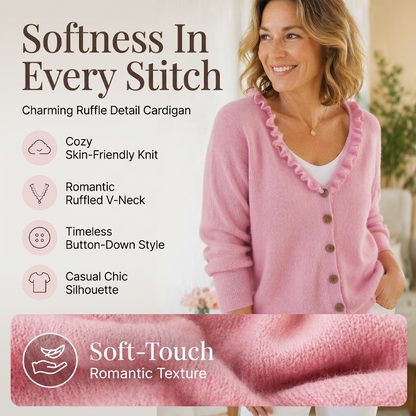 Women's Ruffle Collar Knit Cardigan