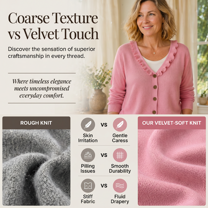 Women's Ruffle Collar Knit Cardigan