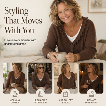 Women's Ruffle Collar Knit Cardigan