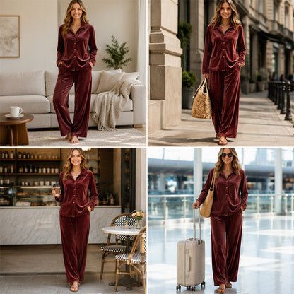 Women’s Casual Velvet 2-Piece Lounge Set