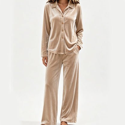 Women’s Casual Velvet 2-Piece Lounge Set