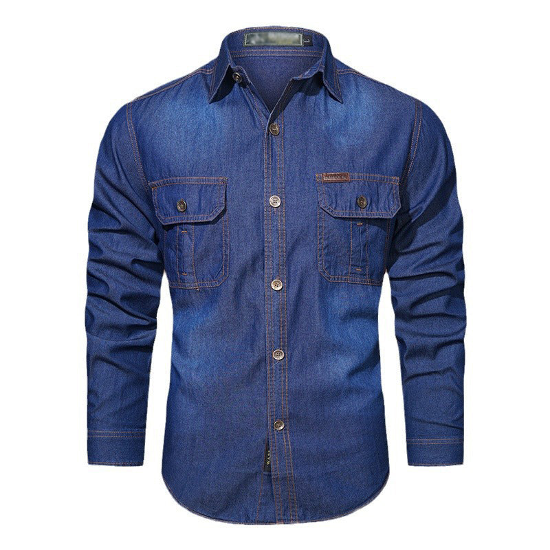 Men's Casual Long Sleeve Denim Shirt 