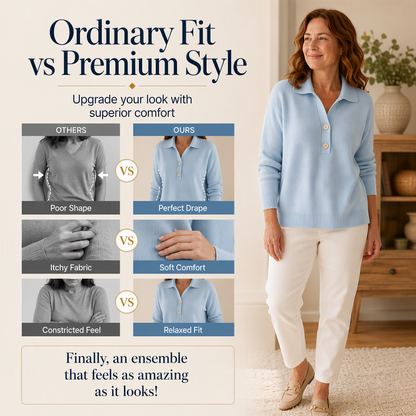 Women's Elegant Lapel Collar Knit Sweater