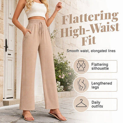 Women's Casual High Waisted Wid-Leg Pants
