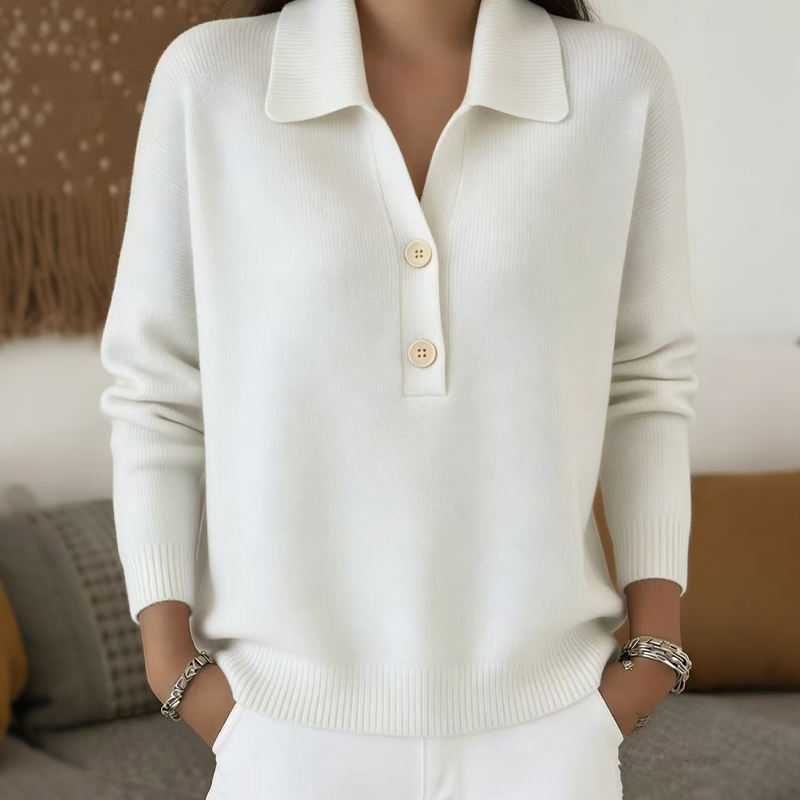 Women's Elegant Lapel Collar Knit Sweater