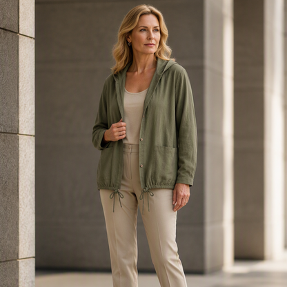 🌸Hot Sale 50% OFF💖Women's Casual Hooded Jacket with Drawstring Hem