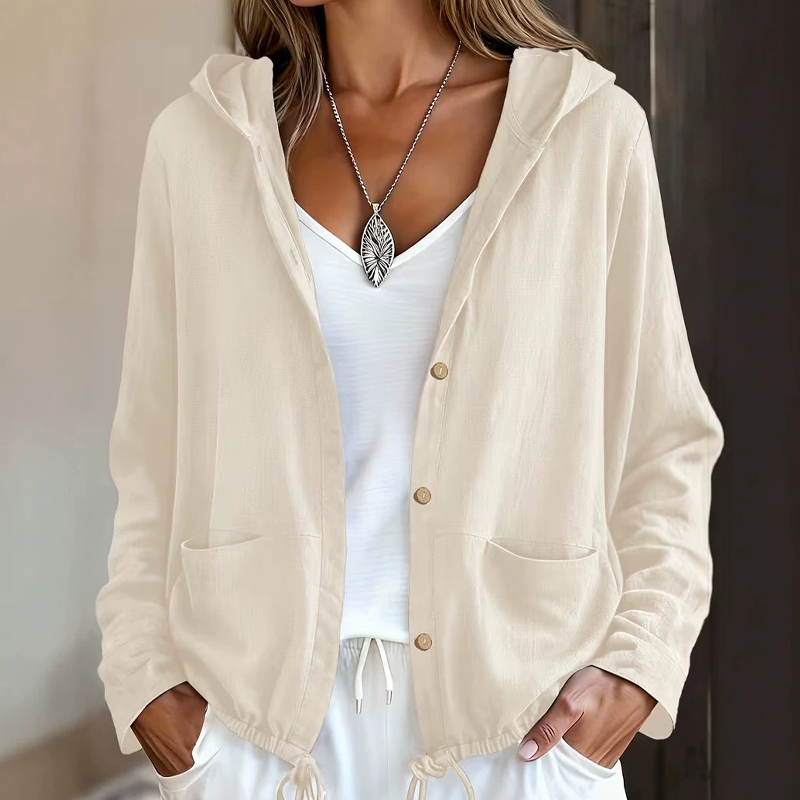 🌸Hot Sale 50% OFF💖Women's Casual Hooded Jacket with Drawstring Hem