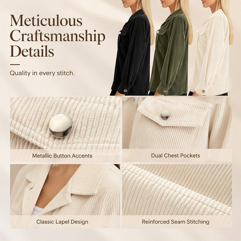 Women's Casual Button Down Shirt Jacket