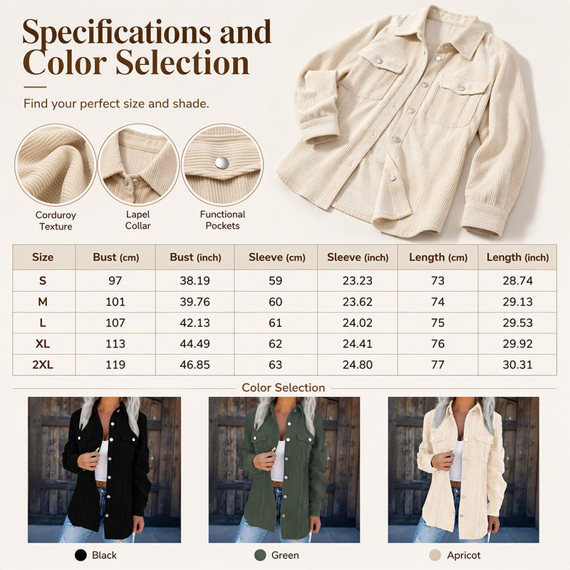 Women's Casual Button Down Shirt Jacket