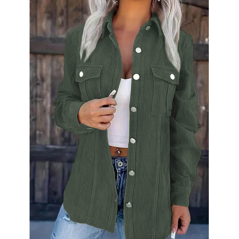 Women's Casual Button Down Shirt Jacket
