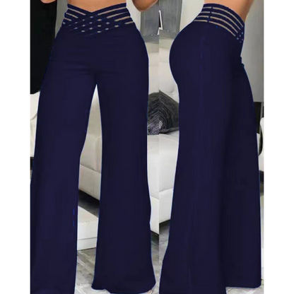 ✨🛍️Fresh Drop - High-Waisted Flowy Pants with Cutout Detail – Premium Texture & Versatile Style from Day to Night