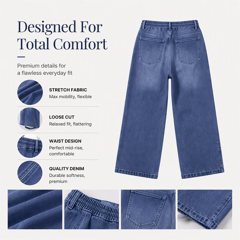 ⌛Limited-time offer-Women's Casual Straight-Leg Cropped Jeans