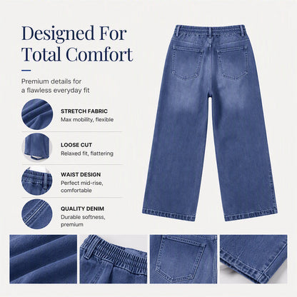 ⌛Limited-time offer-Women's Casual Straight-Leg Cropped Jeans