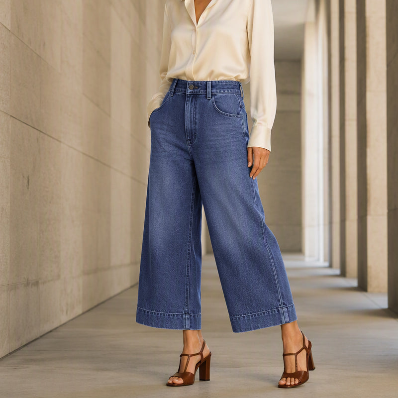 ⌛Limited-time offer-Women's Casual Straight-Leg Cropped Jeans