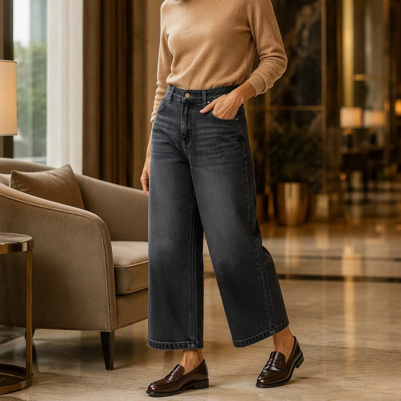 ⌛Limited-time offer-Women's Casual Straight-Leg Cropped Jeans