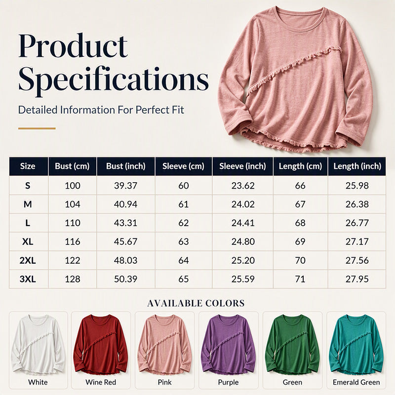 Women's Vintage Crewneck Top with Fringe Tassel