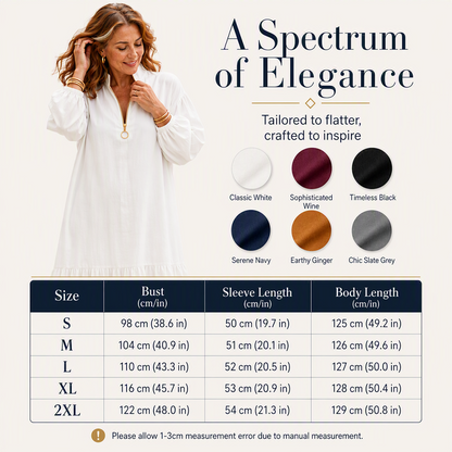 ⌛Limited-time offer-Women's Half-Zip Stand Collar Dress with Lantern Sleeves