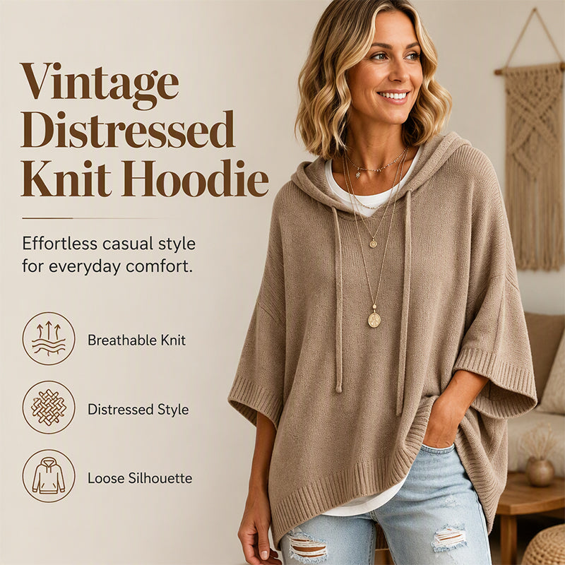 ⌛Limited-time offer-Women's Hooded Drawstring Knit Pullover