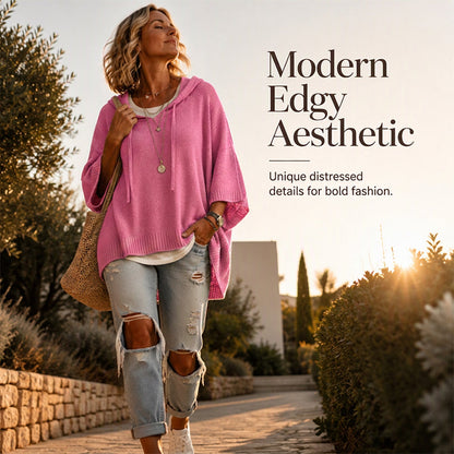 ⌛Limited-time offer-Women's Hooded Drawstring Knit Pullover