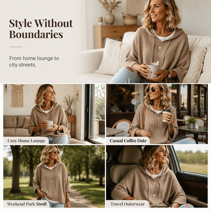 ⌛Limited-time offer-Women's Hooded Drawstring Knit Pullover