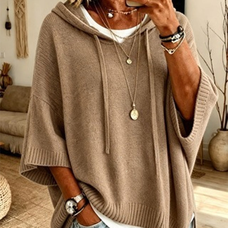 ⌛Limited-time offer-Women's Hooded Drawstring Knit Pullover
