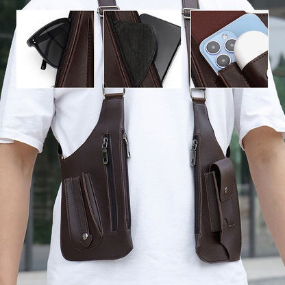 🎒 Carry Smarter | Men's Anti-Theft Multi-Pocket Water-Resistant PU Tactical Shoulder Bag